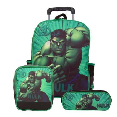 Imagem de Mochila Escolar Menino Hulk Vingadores Rodinha Lançamento - TOYS 2U