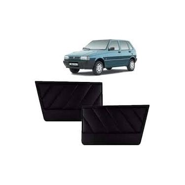 Imagem de Par Forro Porta Dianteira para Uno 4 Portas, Material Eucatex e Napa, Preto, 1985-2003, Compatível com Prêmio, Elba, Fiorino