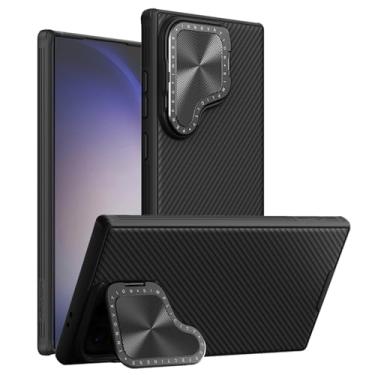 Imagem de Capa fina para Samsung Galaxy S25/S25 Plus/S25 Ultra, lente de metal, capa flip com suporte de sucção magnética à prova de choque
