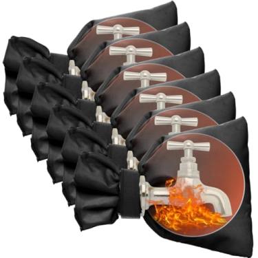 Imagem de LUMINFLY 6 peças de capas isoladas para torneiras externas com fita mágica, meias de torneira impermeáveis para o inverno, proteção contra clima frio para torneiras externas