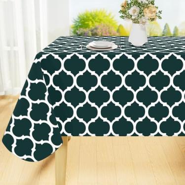 Imagem de Smiry Toalha de mesa quadrada, toalha de mesa de vinil impermeável com forro de flanela para mesas quadradas, toalhas de mesa de plástico à prova de derramamento para jantar, acampamento, interior e