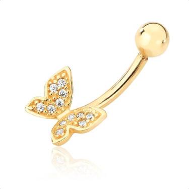 Imagem de Piercing De Umbigo Borboleta Ouro 18k - S.Demór Jóias