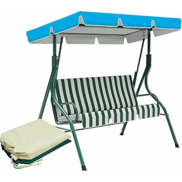Imagem de Capa De Substituição Para Dossel De Balanço Ao Ar Livre De 2/3 Lugares E Capa De Almofada De Balanço, Cobertura Superior À Prova D'água Para Jardim, Cobertura De Toldo Para Proteção Contra O Sol ~/