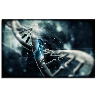 Imagem de Schematic Canvas Prints DNA Blue Genetics Poster Wall Art For Home 1 peça Decorações Noframed 33.0 cmx20.3 cm