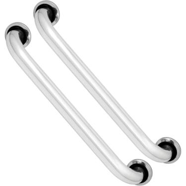 Imagem de Kit 2 Barras de Apoio 80cm Alça de Segurança Banheiro Corredor Box Idosos Cadeirantes Deficientes Resistente Acessibilidade