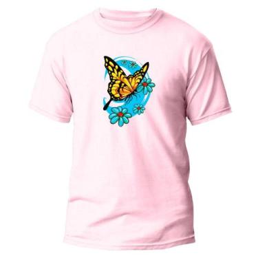 Imagem de  Camiseta Basica Algodão Premium Estampa Digital Borboleta - Pavesi, R