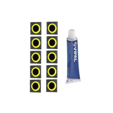 Imagem de Kit 10 un remendo reparo 30 mm câmara de ar bike moto + Cola-Unissex