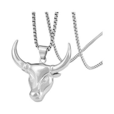 Imagem de Colar Com Pingente De Caveira De Touro Em Pedra Verde Gótica, Amuleto 