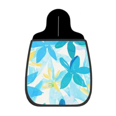 Imagem de Lixeira De Carro Organizador Lixinhocar Floral Aquarela Azul E Amarelo