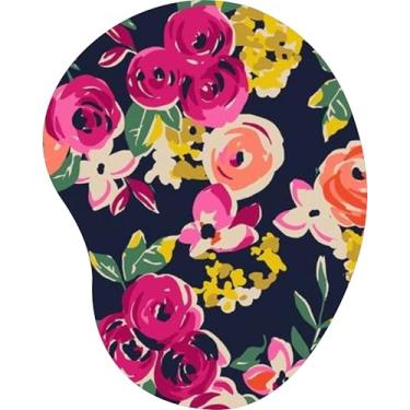 Imagem de Mouse Pad Ergonômico Gota Arte Floral Pintura Marinho