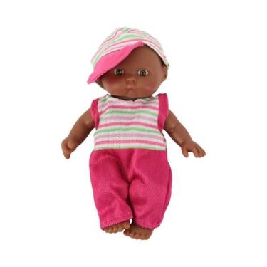 Imagem de Boneca Bebê Reborn Africana Preta De 12cm Com Pijama, Brinquedo De Vin