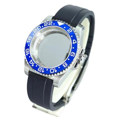 Imagem de FEIYASHI Caixa de relógio GMT Diver 20ATM de 40 mm de aço inoxidável para NH35/36/38 Miyota8215 ETA2824 Movimento 28,5 mm Peças modificadas pelo mostrador, Tampa inferior de vidro 6, For NH35 NH34