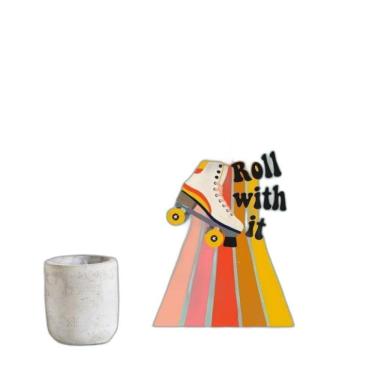 Imagem de Quadro Patins Retrô 33x24cm - Moldura Madeira Preta