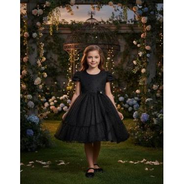 Imagem de Vestido Menina Festa Glitter Perolas Elegante Com Babado - Lele Encant