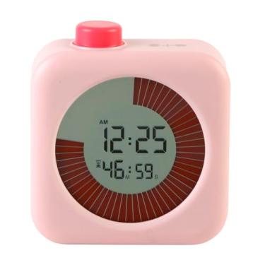 Imagem de Cronômetro Visual de 60 Minutos com Função Contagem Regressiva Progressiva Opções e Relógio 12 24 Horas - Ferramenta Gerenciamento para Ensino Aprendizado Provas Cozinha