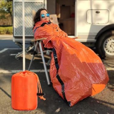 Imagem de Saco de dormir de emergência, cobertor de emergência portátil, equipamento de sobrevivência, sacos térmicos portáteis à prova d'água, saco de dormir Mylar para acampamento, equipamento de