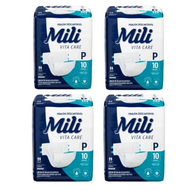 Imagem de Fralda Geriátrica Adulto Mili Vita Care  Tam: P -4 Pacotes c/ 10