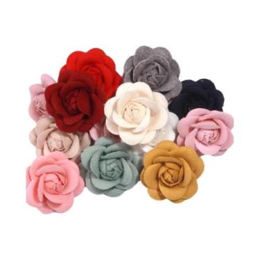 Imagem de Flores Artificiais De Tecido Camélia Rosa De 4cm, 5 Peças, Decoração P