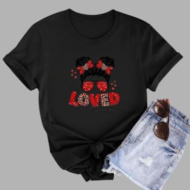 Imagem de Camiseta Tshirt Feminina De Algodão Camisa Loved Mini - MB Sport, Pret