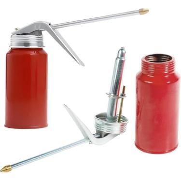 Imagem de Lata de esguicho de óleo, lata de spray de óleo com bico flexível longo | Bomba distribuidora de metal, pulverizador de esguicho para manutenção de ferramentas de correntes de motor, dispensador de
