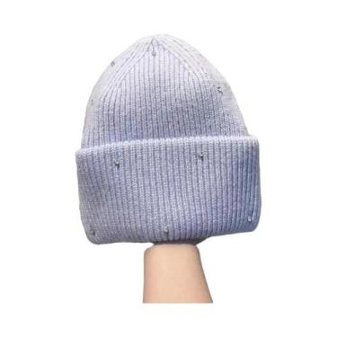 Imagem de Gorro De Inverno Quente Com Strass E Proteção De Orelha Em Pele De Coe