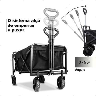Imagem de Carrinho De Carga Camping Praia Pesca Dobrável Premium Resistente - Mo