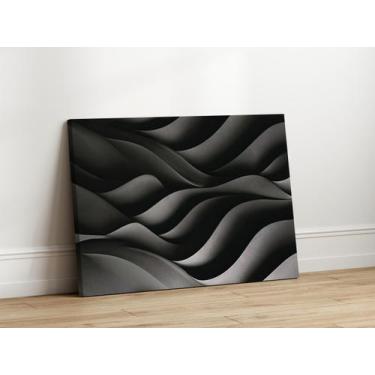 Imagem de Quadros Decorativos para Sala Quarto Abstrato 3d Preto 40x60 Linha Pre