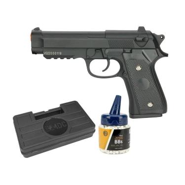 Imagem de Pistola Airsoft Pt92 V22 Full Metal Spring 6mm Bbs Case