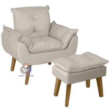 Imagem de Poltrona Opala e Puff Opala Suede Bege