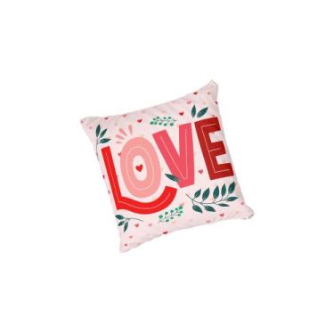 Imagem de Almofada com enchimento Love Rosa Corações - Fabrika de Festa