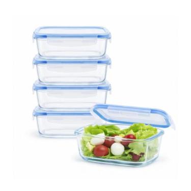 Imagem de Kit 5 Potes Herméticos 640ml com Tampa V1066.U02 - Lehavi