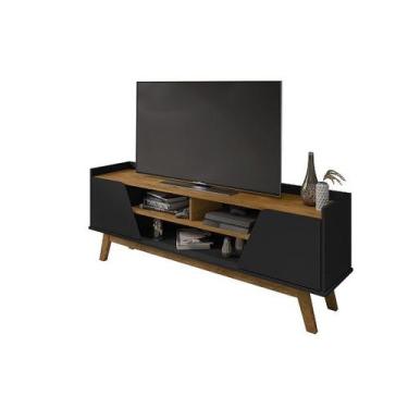 Imagem de Rack Turim 1.6 Preto Fosco/Naturalle - Bechara Móveis