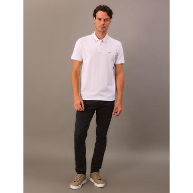 Imagem de Camisa Polo Masculina Básica Com Friso Calvin Klein - Branco-Masculino