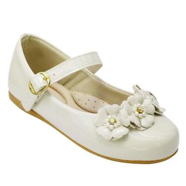 Imagem de Sapatilha Infantil Menina Flor Rosa 2006 - B2A Kids, 21, Off white