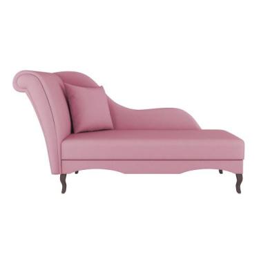 Imagem de Divã Recamier Chaise Longue Valentina Clássico com Pés de Madeira Sued