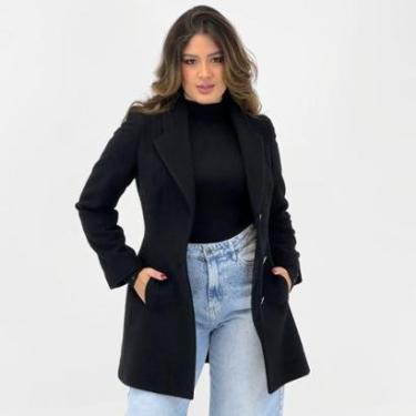 Imagem de Casaco Malise 7/8 em Lã Batida Feminino-Feminino