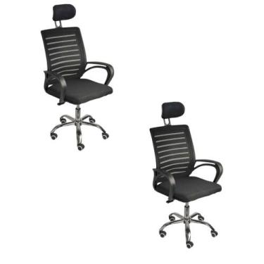 Imagem de Kit 2 Cadeiras De Escritório Oficial Secretária Roma Apoio - Oficial W