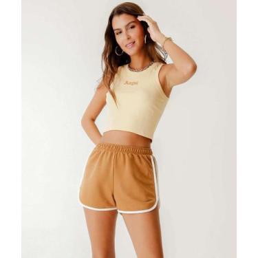 Imagem de Short Feminino Moletinho Viés Marisa-75050, Bege, P