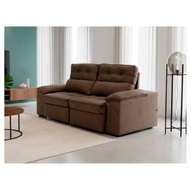 Imagem de Sofá 3 Lugares Retrátil Reclinável Veludo Zeus Nordeste Flex, Marrom, 