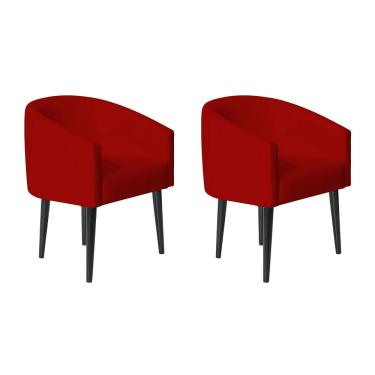 Imagem de Kit 2 Poltronas Sandy Para Escritório Consultório Courvin Vermelho Rud House