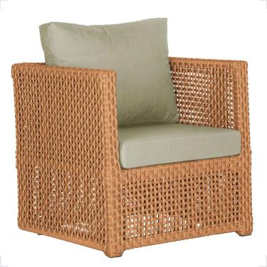 Imagem de Poltrona Madri Alumínio Corda Náutica Estofado Tecido Impermeável Terracota Trama Original