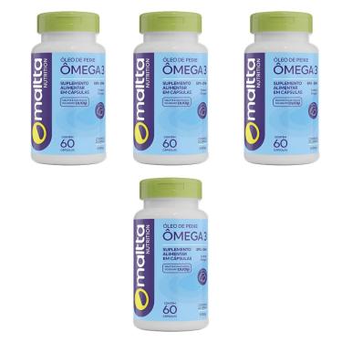 Imagem de Kit 4x Ômega 3 EPA-DHA 1000mg 4x60 cápsulas Maltta Nutrition-Unissex