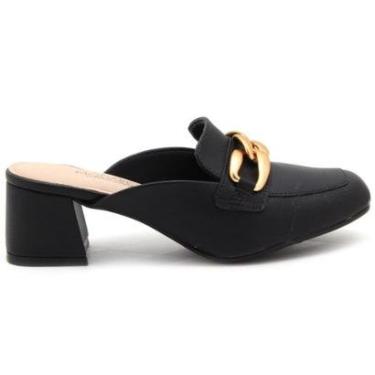 Imagem de Tamanco Modare Mule Salto Bloco Bico Quadrado Metal Feminino 7373121-Feminino