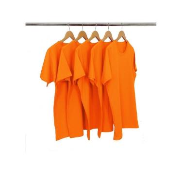 Imagem de Kit 5 Camisetas Masculinas de Algodão Premium Básica Lisa-Masculino