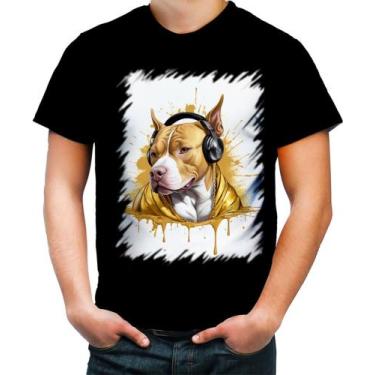 Imagem de Camiseta Colorida Pitbull com Headphones 1 - Kasubeck Store®, INF 00