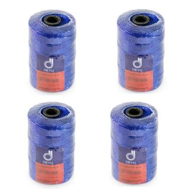 Imagem de Kit 4 Fio Encala Torcido Azul Rolo 200gr Várias Bitolas Para Pesca Pro