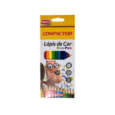 Imagem de Lápis de Cor Compactor Neo-Pen Ponta 2.9MM Formato Hexagonal Conjunto com 12 Cores Vibr...