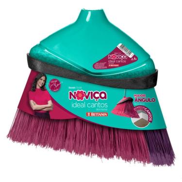 Imagem de Vassoura para Cantos Noviça Varrição de Pisos Tecnologia Multiuso DUO Ambientes Internos e Externos Turquesa Bettanin