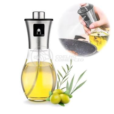 Imagem de Spray Pulverizador Culinário Spray de Vinagre Óleo e Azeite Borrifador de Aço Inoxidável com Frasco de Vidro 200ml Prata
