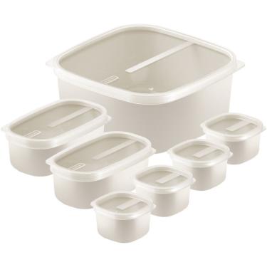 Imagem de Jogo de Potes Mixcolor para Armazenar Alimentos em Plástico com Tampas Transparentes pa...